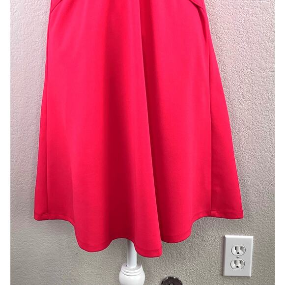 Maggy London Pink Twist Flutter Sleeve Surplice Fit & Flare Mini Dress 2 NWOT - Picture 8 of 13